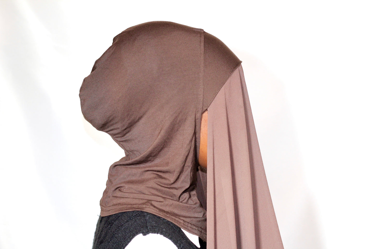 Instant Chiffon Full Neck Cover (Brown)