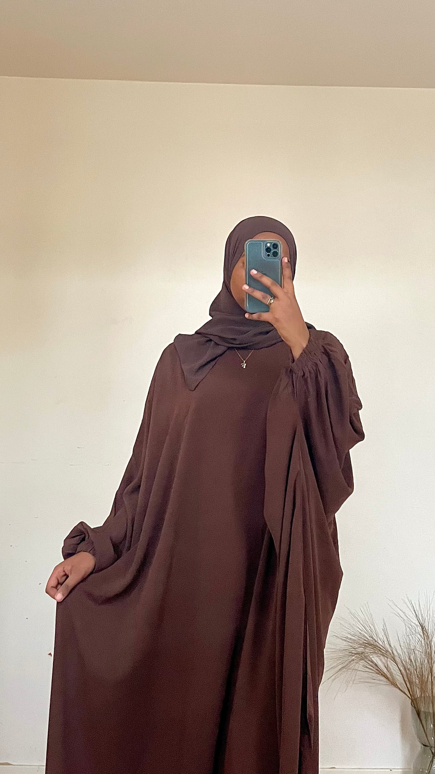 Butterfly Abaya (Dark brown)